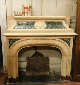 CHM400 yellow marble fireplace, 19th century, 160 x 155 cm